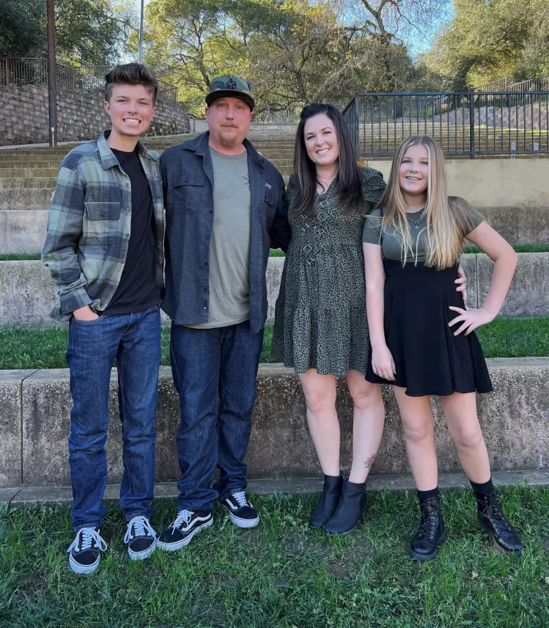 Ryan Eaton with his family outdoors