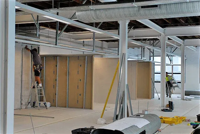 A Valenti job with drywall going up